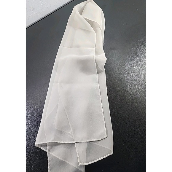 Glentex Accessories - Vintage 50s-70's Glentex Sheer Gray Polyester Rectangle Scarf Mod,